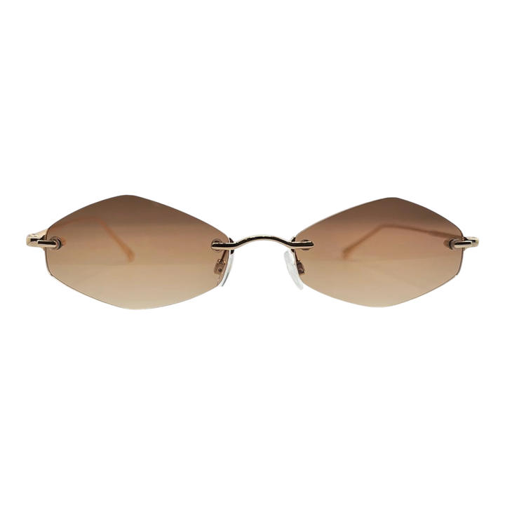 HypeSelection Ryoko HaloMuse sunglasses in RoseDusk with a soft blush rose gradient and elegant metal frame.