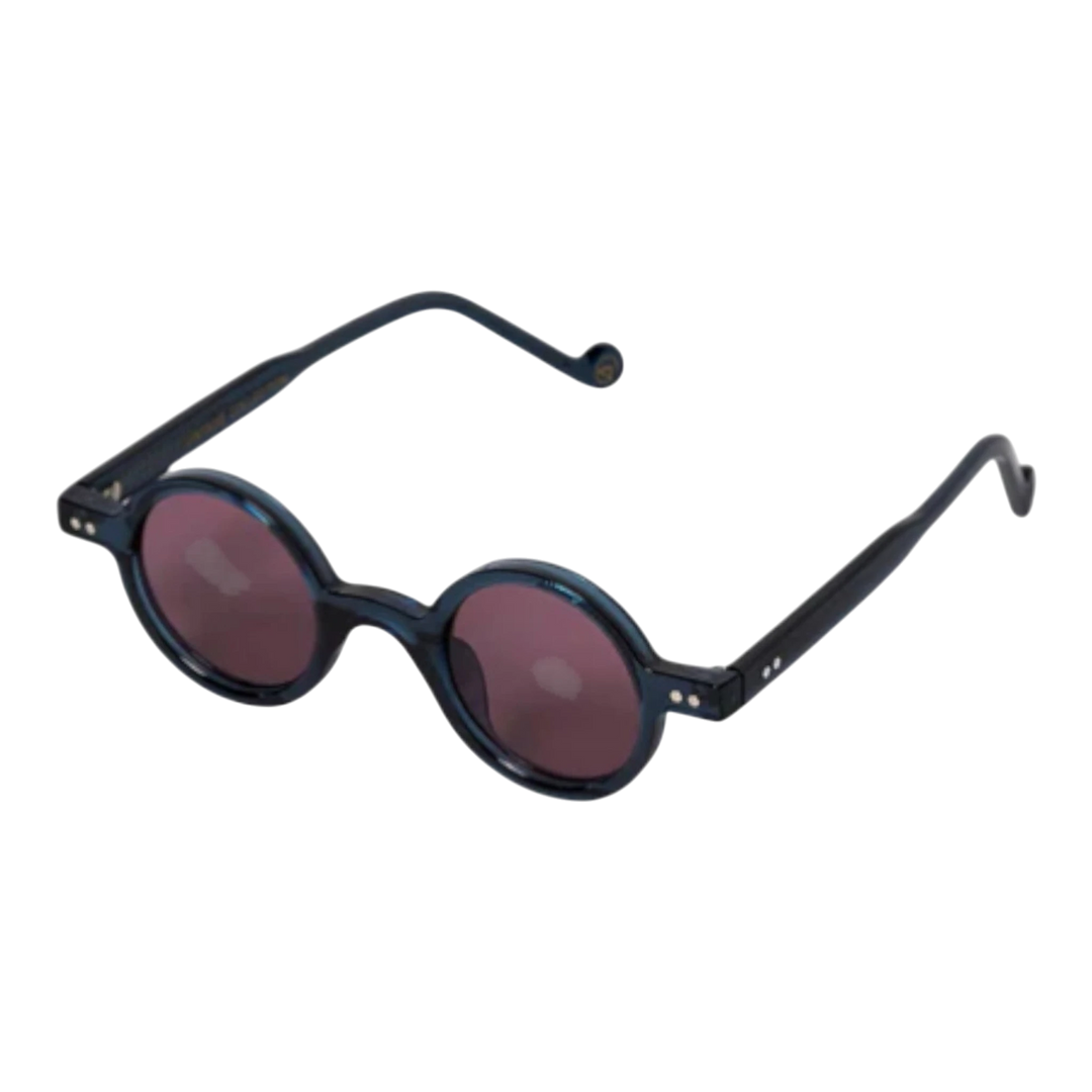 HypeSelection Ryoko NostalgiaNavigator round blue sunglasses with tinted lenses and classic-inspired design.