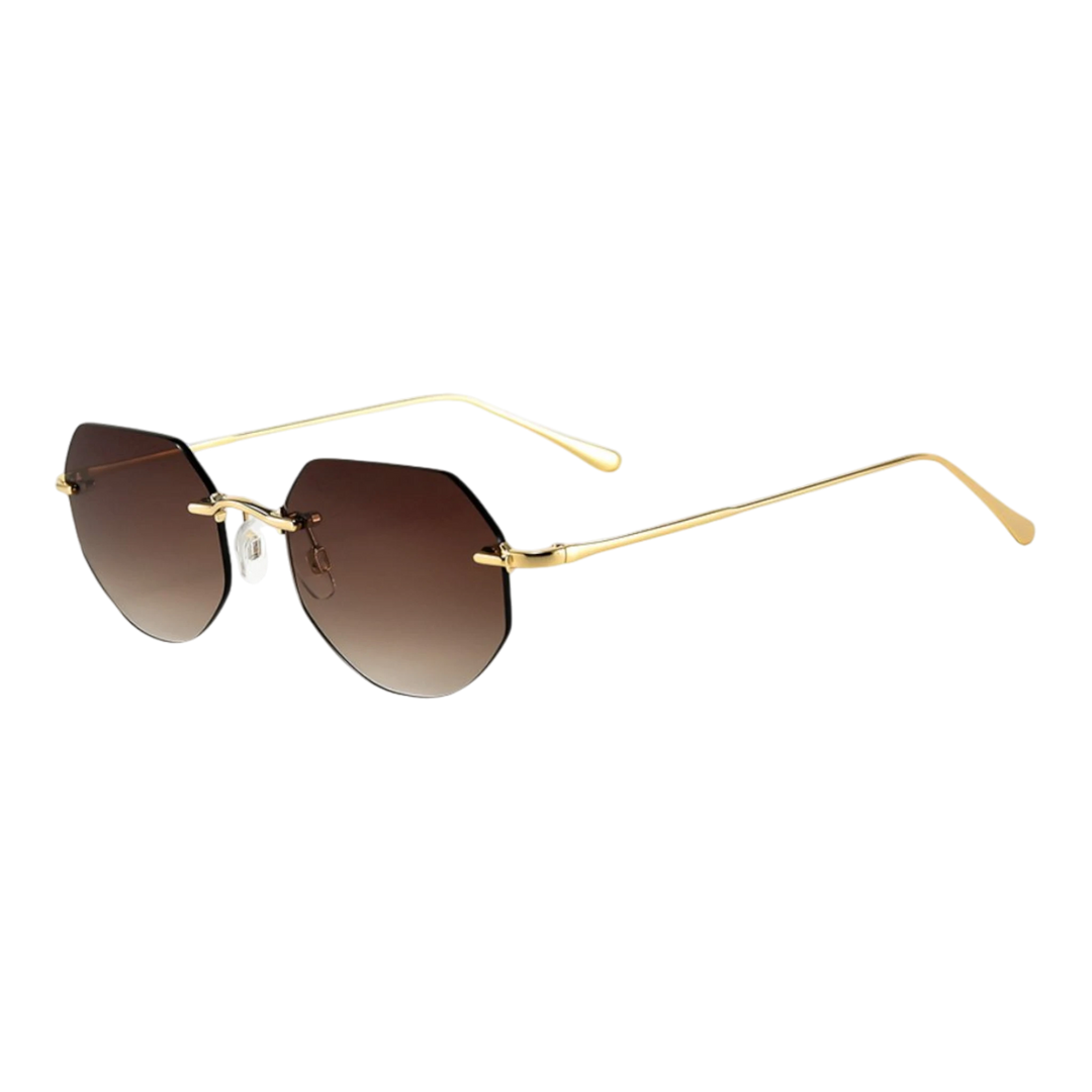 HypeSelection Ryoko NovaEdge sunglasses in AmberGold with a sleek metal frame and gradient brown lenses.