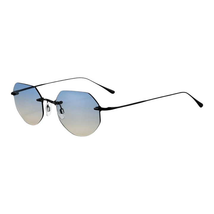 HypeSelection Ryoko NovaEdge BlackIce glasses featuring a sleek metal frame and modern blue gradient lenses.