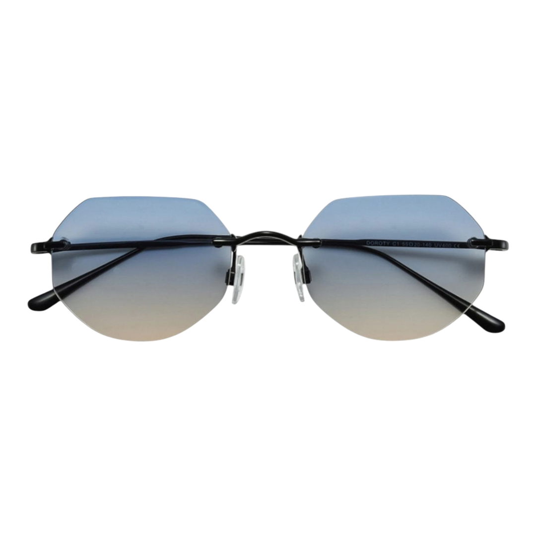 HypeSelection Ryoko NovaEdge BlackIce metal frame glasses with a sleek, modern silhouette and blue gradient lenses.