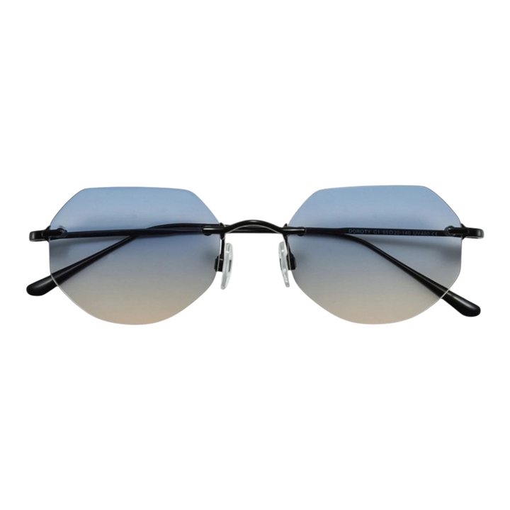 HypeSelection Ryoko NovaEdge BlackIce metal frame glasses with a sleek, modern silhouette and blue gradient lenses.