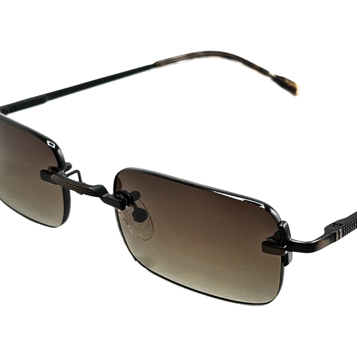 HypeSelection Ryoko UrbanEdge sunglasses in MochaFade featuring a structured, rectangular frame with a rich brown gradient.