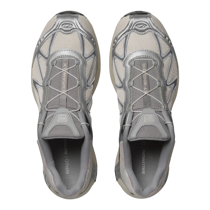 HypeSelection Salomon XT-Whisper sneakers in silver and lunar rock with mesh and metallic overlays and Quicklace system.