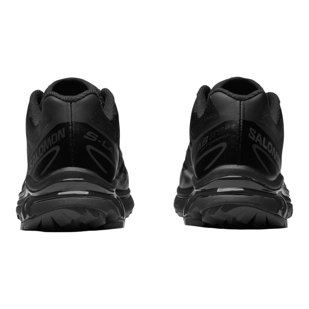 HypeSelection Salomon XT6 trail running shoes in black with tonal branding and Quicklace system.