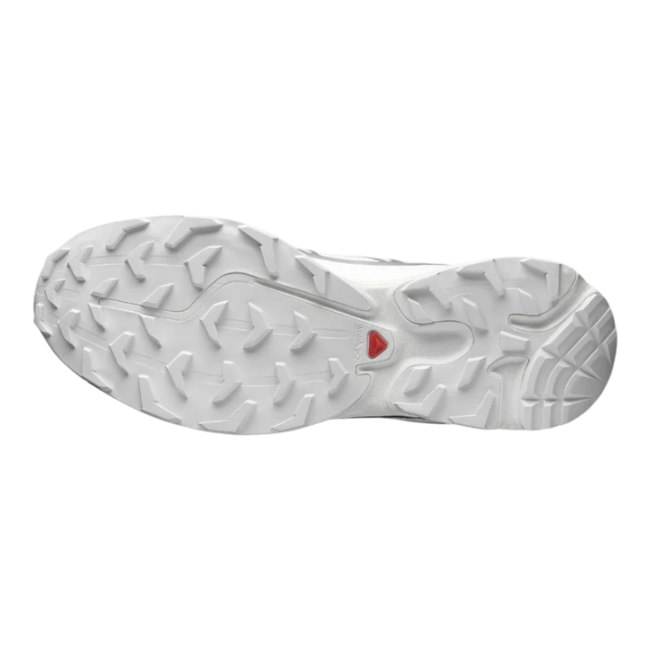 HypeSelection Salomon XT6 White/Ftw Silver trail running shoes with white rubber outsole and aggressive tread pattern.