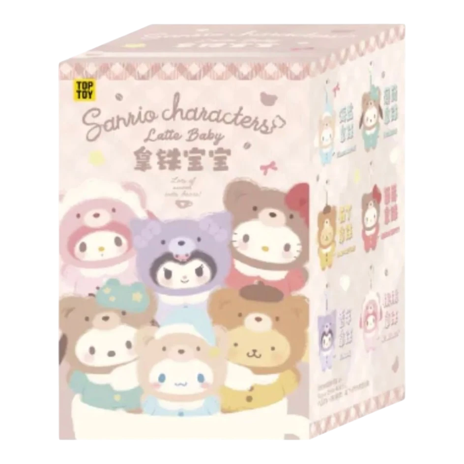 HypeSelection Top Toy Sanrio Characters Latte Baby Series blind box figures featuring characters in cute animal onesies.