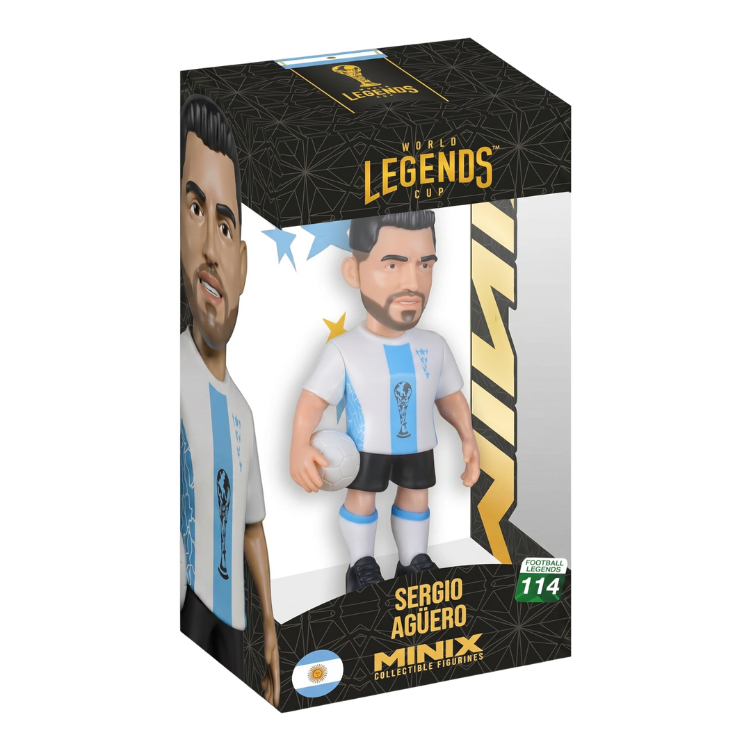 HypeSelection Minix Sergio Agüero #114 Argentina football collectible figure in window box packaging.