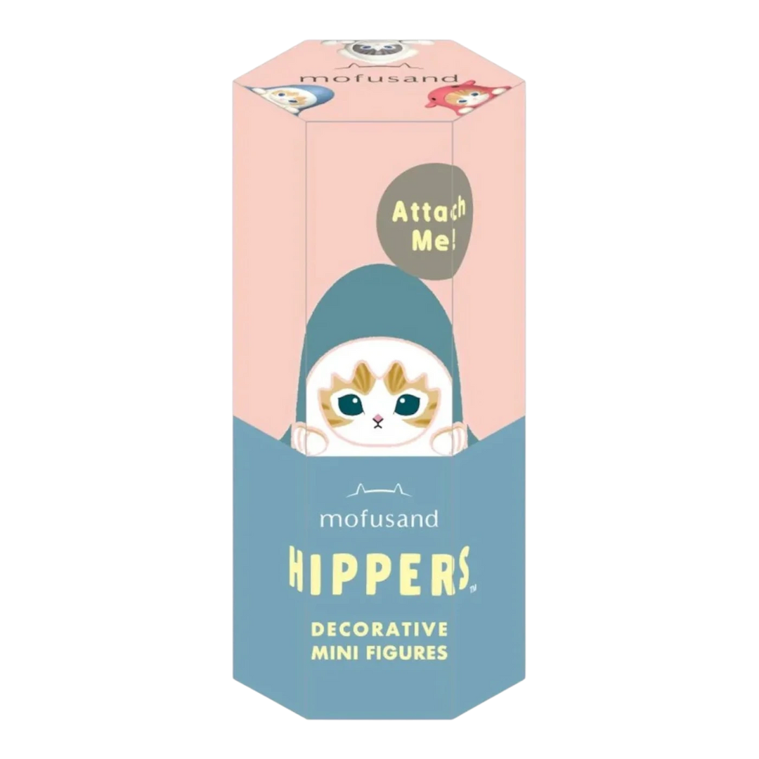 HypeSelection Sonny Angel Mofusand HIPPERS blind box featuring a cute cat peeking out, designed for decorative mini figures.