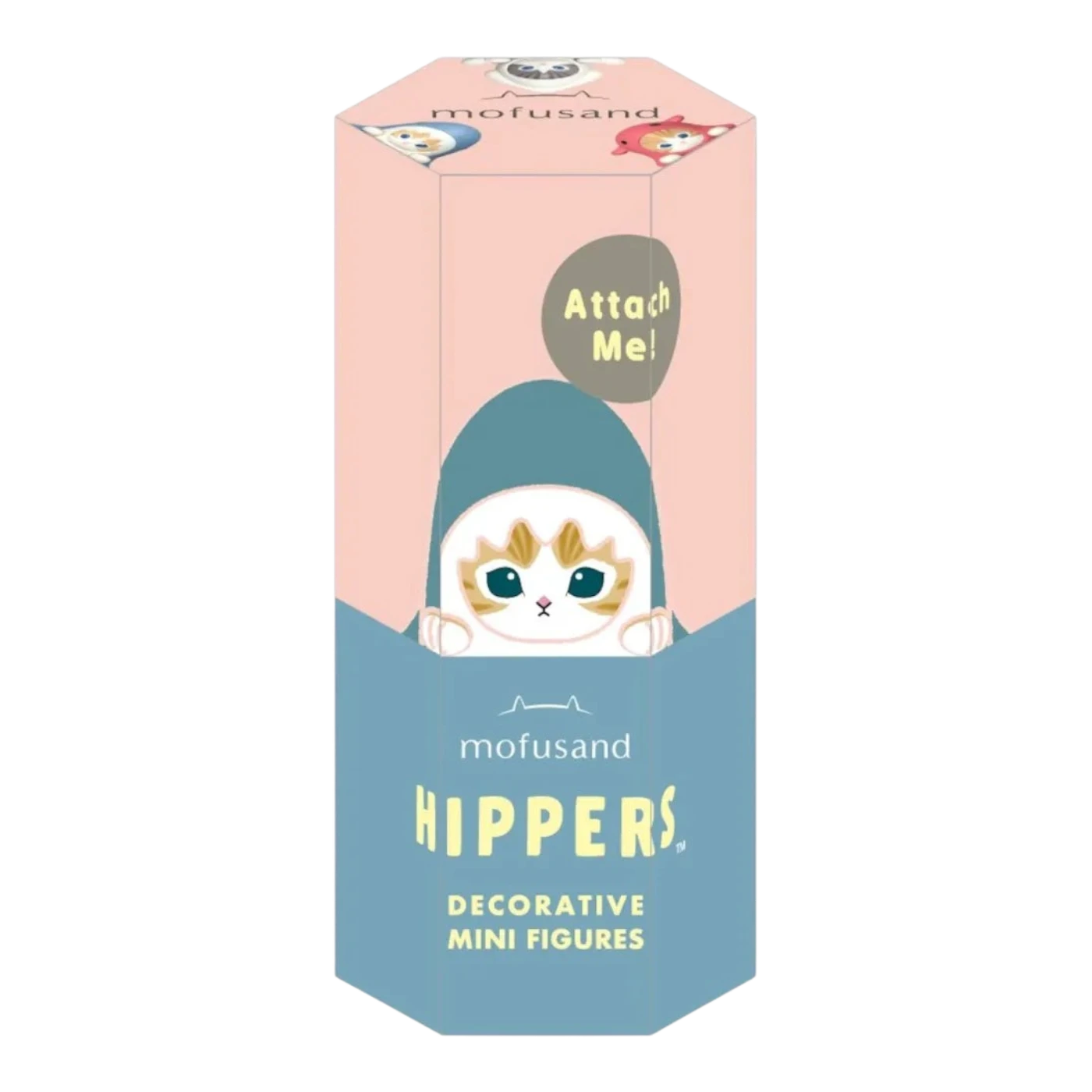 HypeSelection Sonny Angel Mofusand HIPPERS blind box featuring a cute cat peeking out, designed for decorative mini figures.