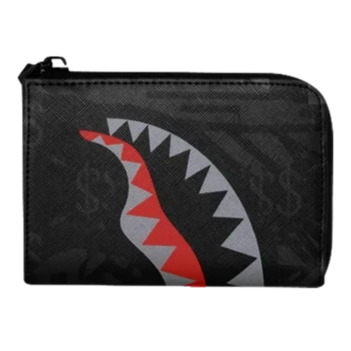 HypeSelection Sprayground 4AM Eclipse wallet featuring a black graphic print with iconic shark mouth design