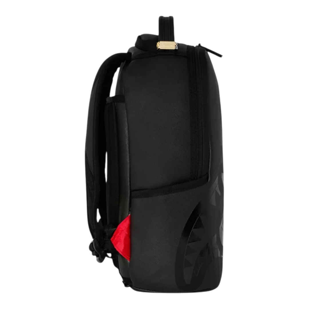 HypeSelection Sprayground Lux Black Ghost Drip Mini DLX backpack in black with signature graphic side detail