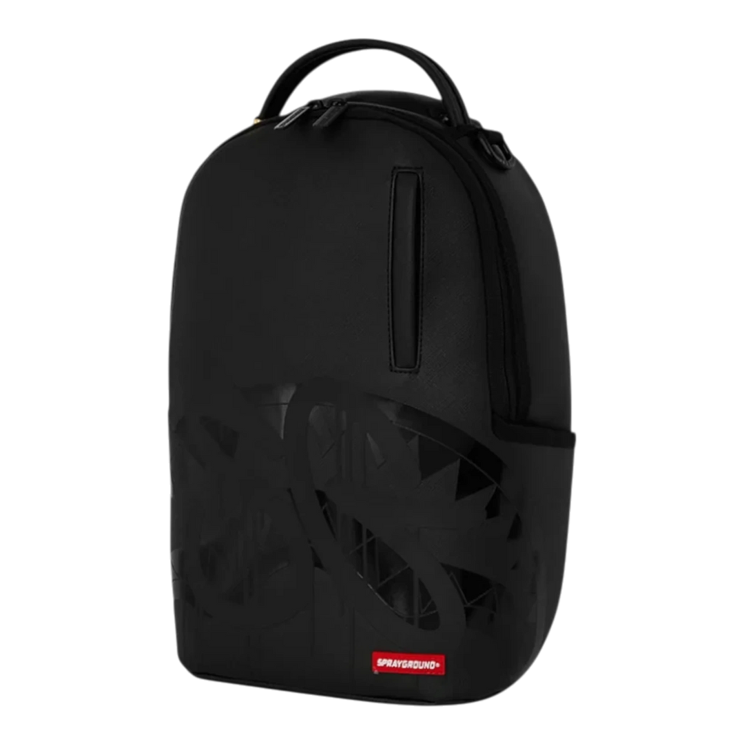 HypeSelection Sprayground Lux Black Ghost Drip Mini DLX backpack in black with signature graphic detailing.