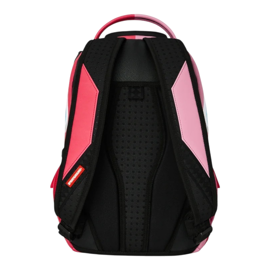 HypeSelection Sprayground Kawaii mini backpack showing the padded black back panel and adjustable shoulder straps