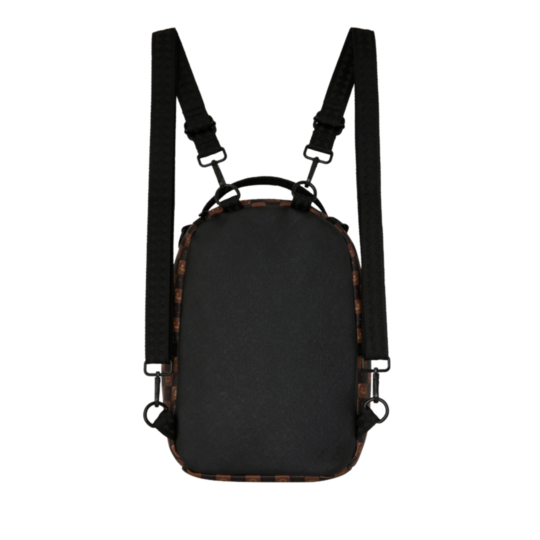 HypeSelection Sprayground Sharks In Paris mini backpack back view with black ergonomic padding and adjustable straps