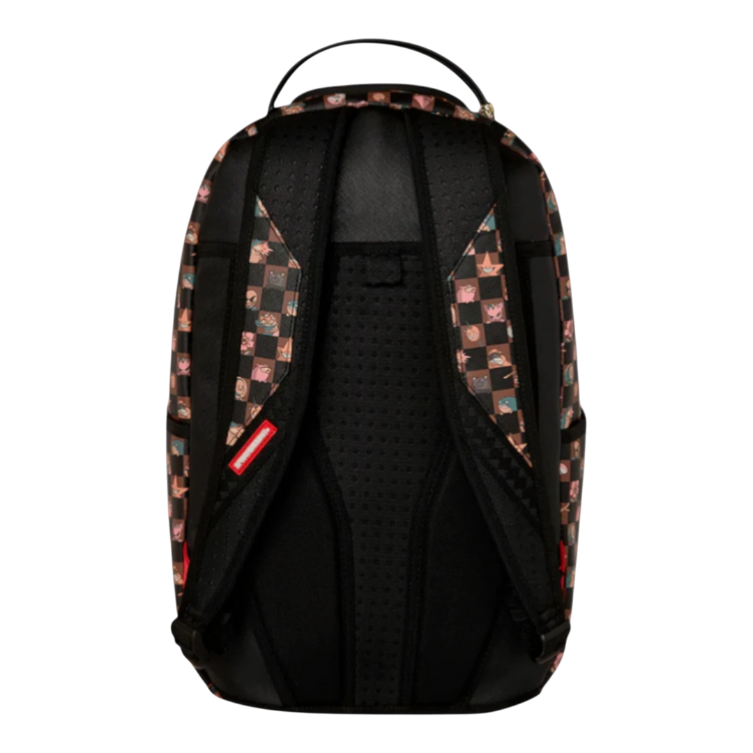 HypeSelection Sprayground Peeking Characters Remix Backpack with all-over graphic print and padded straps.