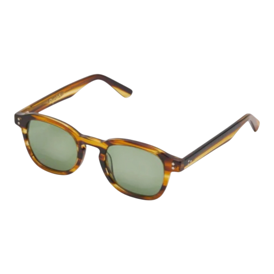 HypeSelection Ryoko ClassicClarity sunglasses with tortoiseshell acetate frame and green-tinted UV-protective lenses.