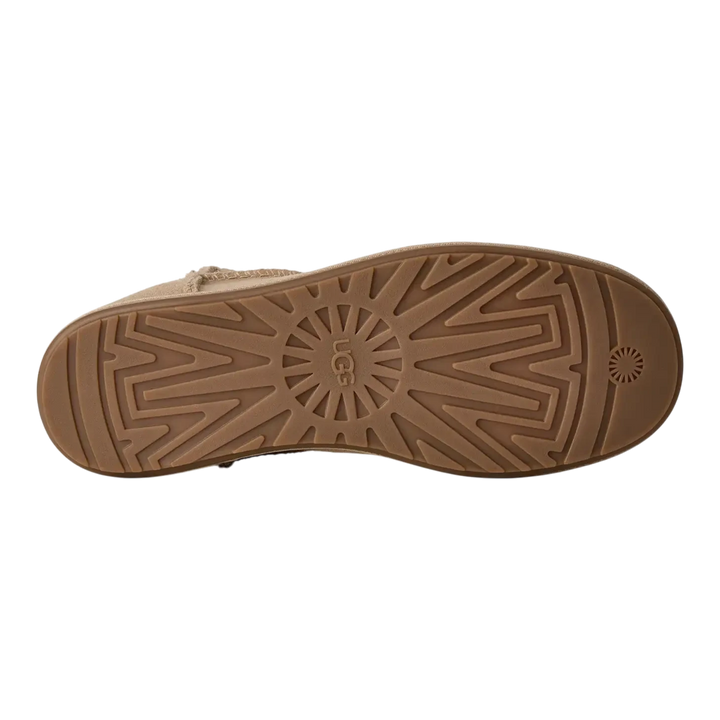 HypeSelection UGG Classic Mini Deconstructed boot showing the brown textured rubber outsole with signature tread