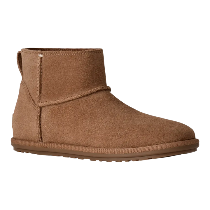 HypeSelection UGG Classic Mini Deconstructed boot in chestnut suede with a relaxed ankle-height profile.