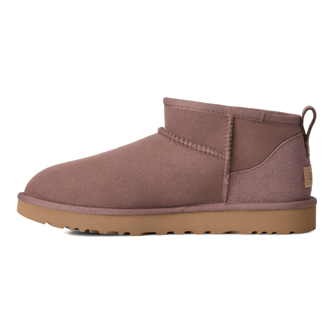 HypeSelection UGG Classic Ultra Mini boot in Portobello suede with a low shaft and tan sugarcane EVA outsole
