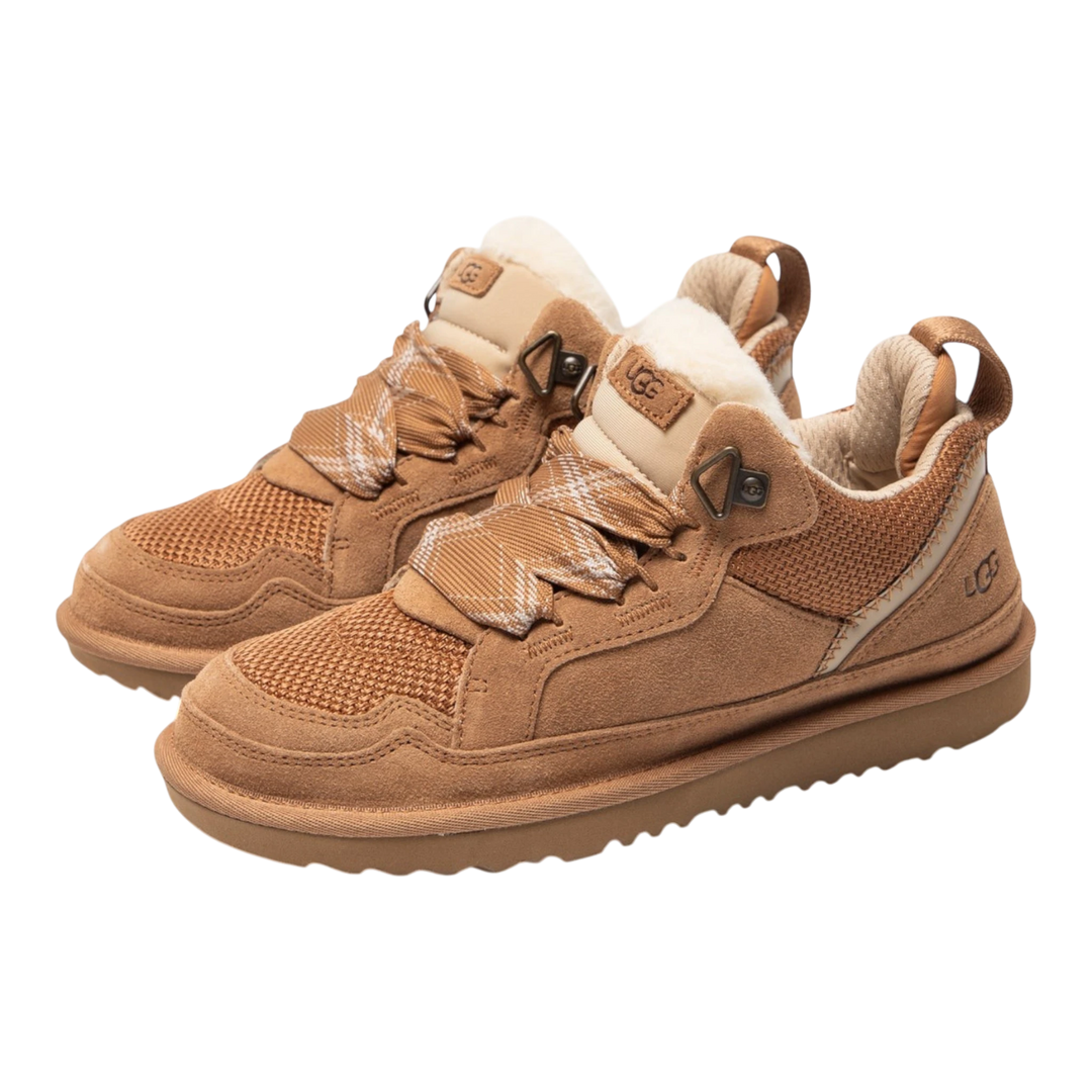 HypeSelection kids UGG Lowmel sneakers in chestnut suede and mesh with chunky laces and cushioned EVA outsole