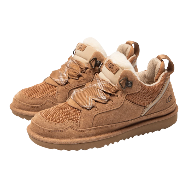 HypeSelection kids UGG Lowmel sneakers in chestnut suede and mesh with chunky laces and cushioned EVA outsole