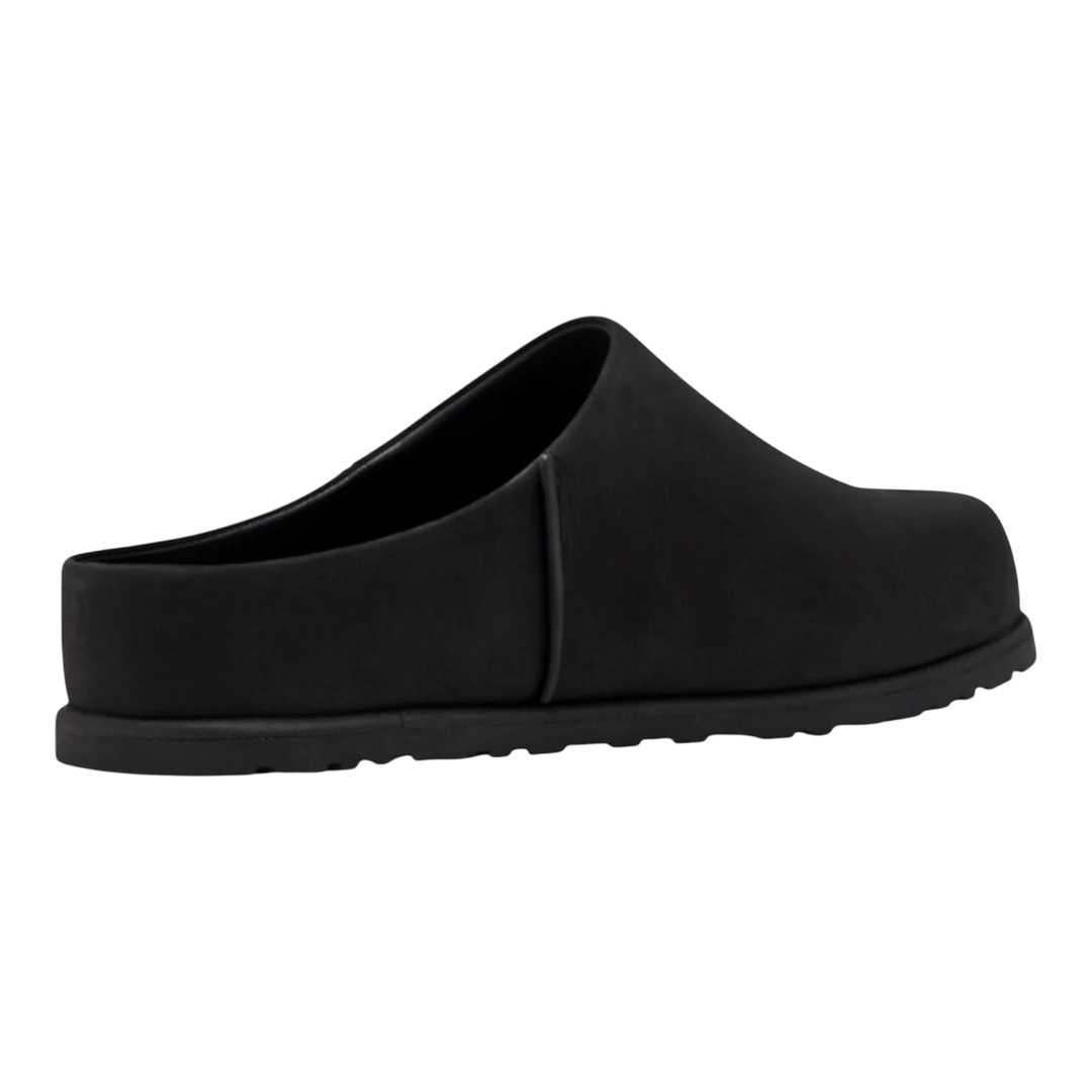 HypeSelection UGG Otzo Clog in black nubuck leather, a unisex slip-on shoe with a contoured EVA footbed and durable rubber outsole.