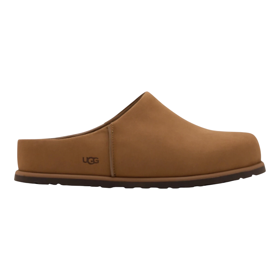 HypeSelection UGG Otzo Clog in Dark Chestnut nubuck leather with wool-blend lining and EVA footbed.