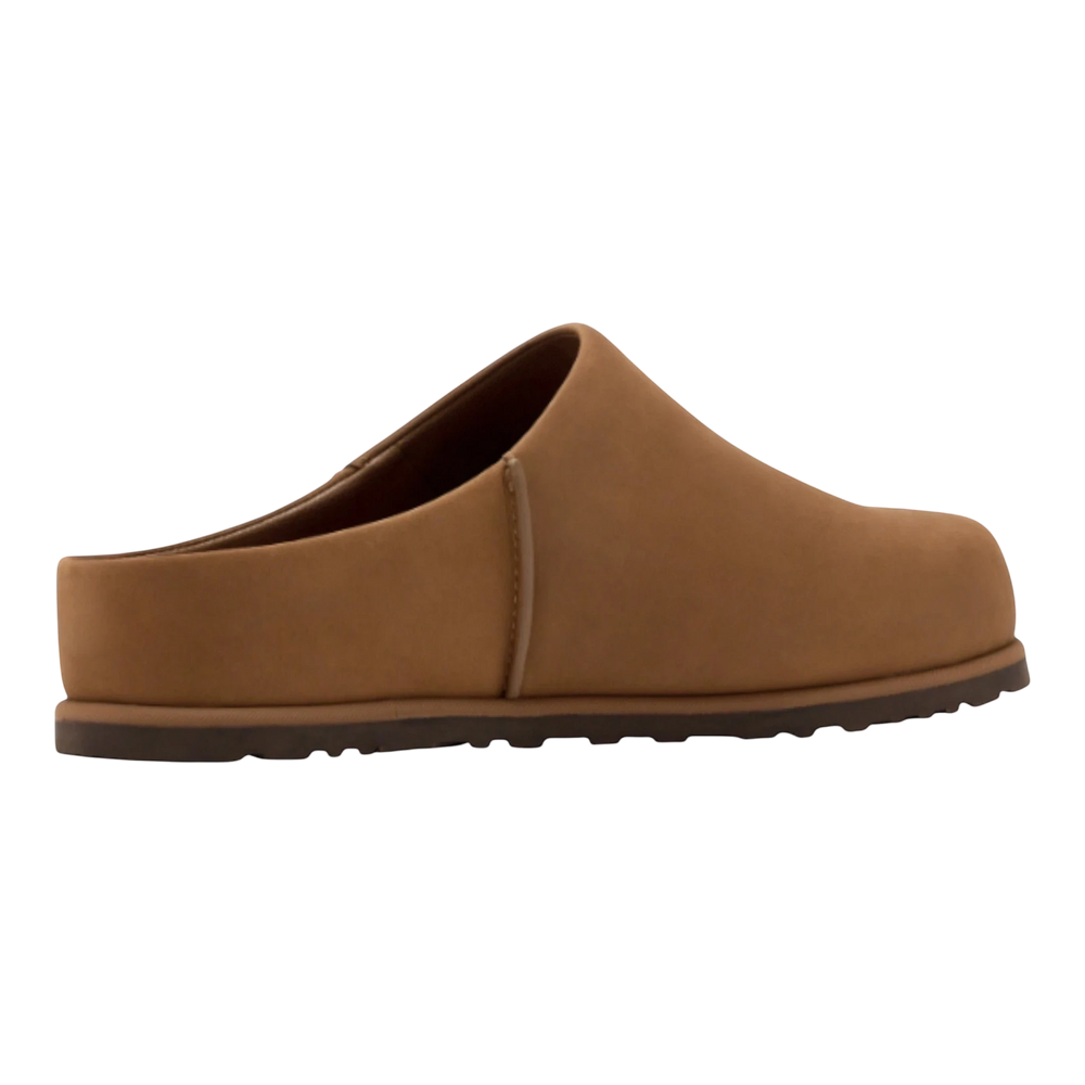 HypeSelection UGG Otzo Clog in Dark Chestnut nubuck leather with wool-blend lining and EVA footbed.