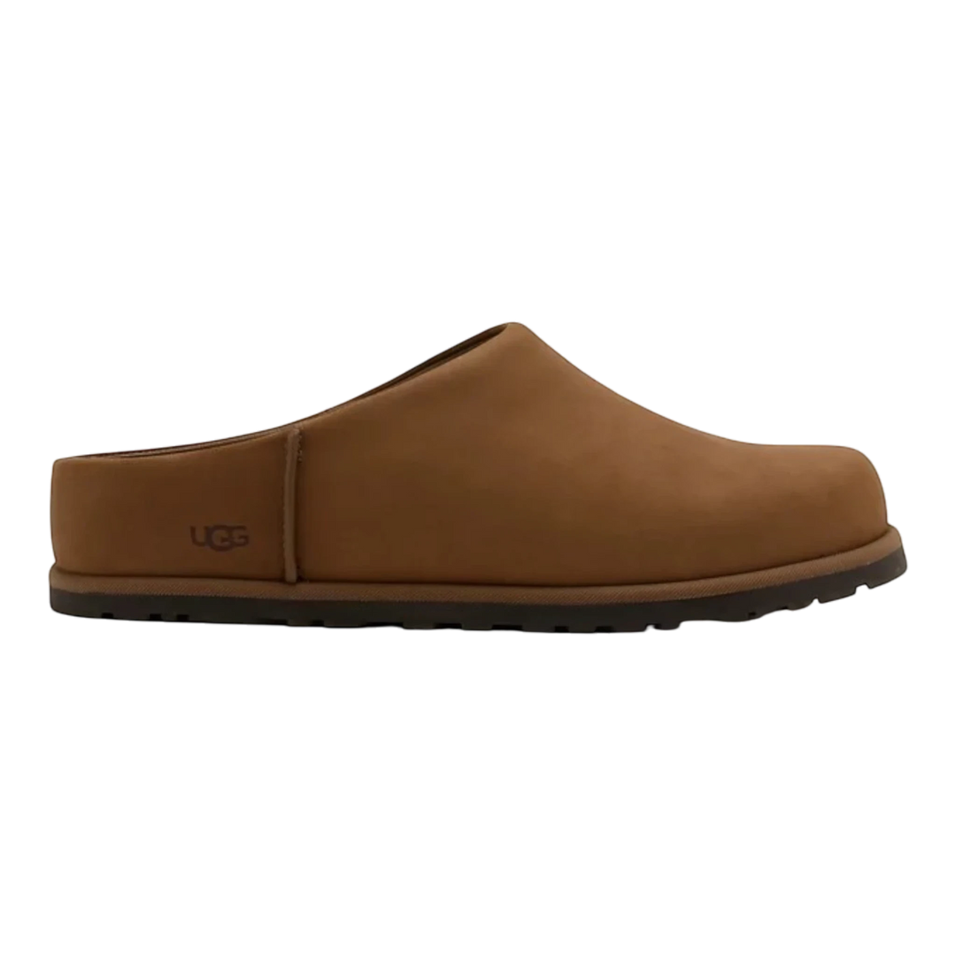 HypeSelection Women's UGG Otzo Clog in Dark Chestnut waterproof nubuck leather with EVA footbed and rubber outsole.