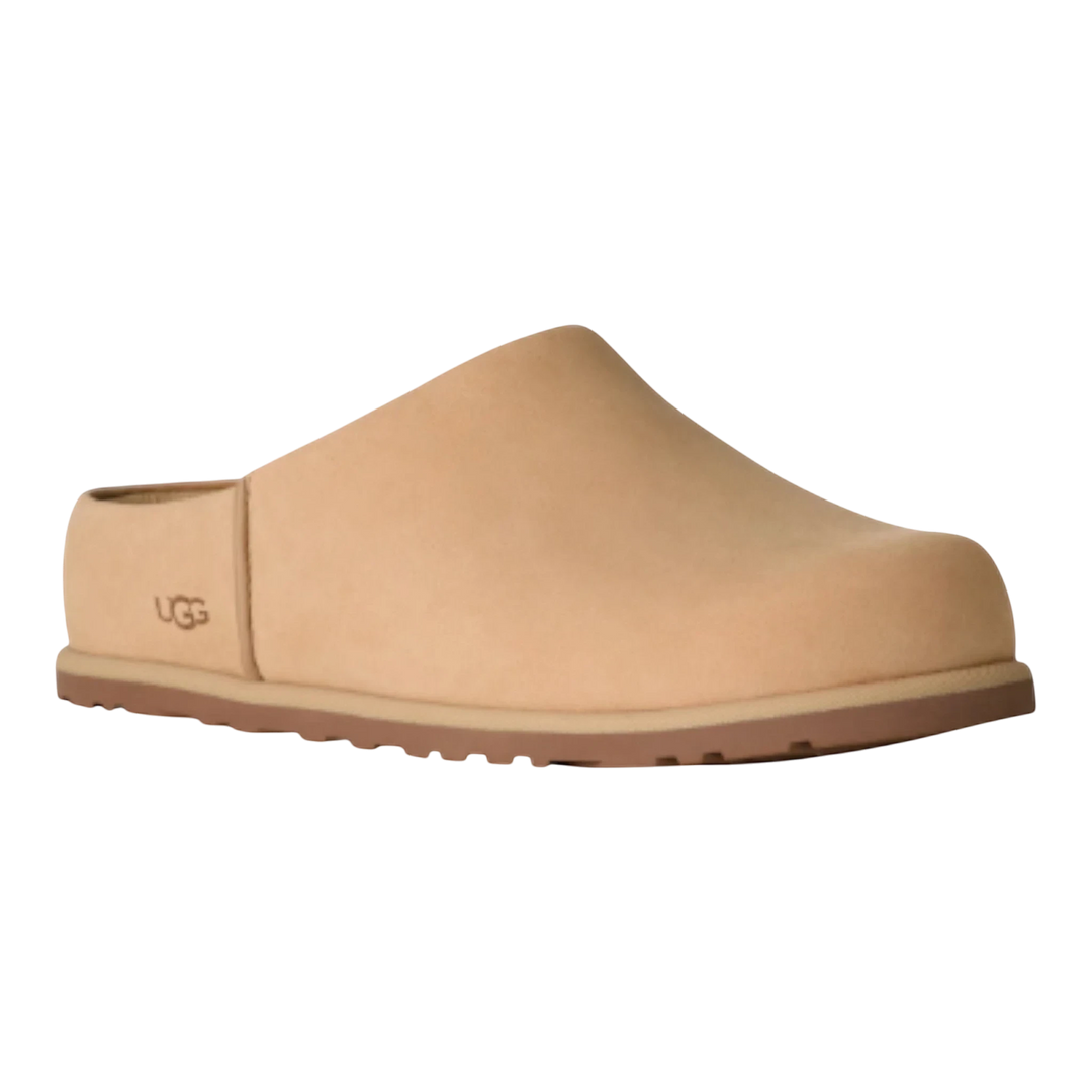 HypeSelection UGG Otzo Clog in Mustard Sand nubuck leather with slip-on design and rubber outsole.