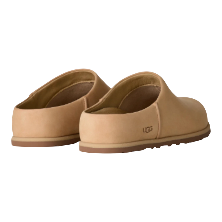 HypeSelection UGG Otzo Clog in Mustard Sand nubuck leather slip-on shoes with rubber sole.