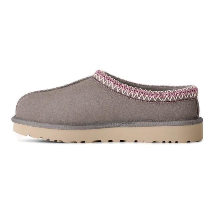 HypeSelection UGG Tasman II slipper in stormy grey suede with signature embroidered braid collar and EVA outsole