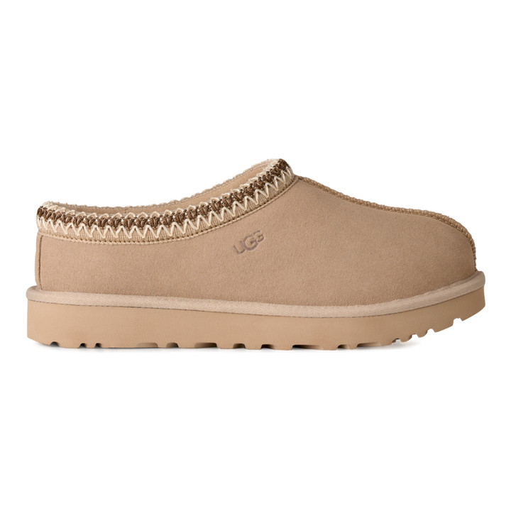 HypeSelection UGG Tasman II slipper in moonlight beige suede with signature braided collar and EVA outsole