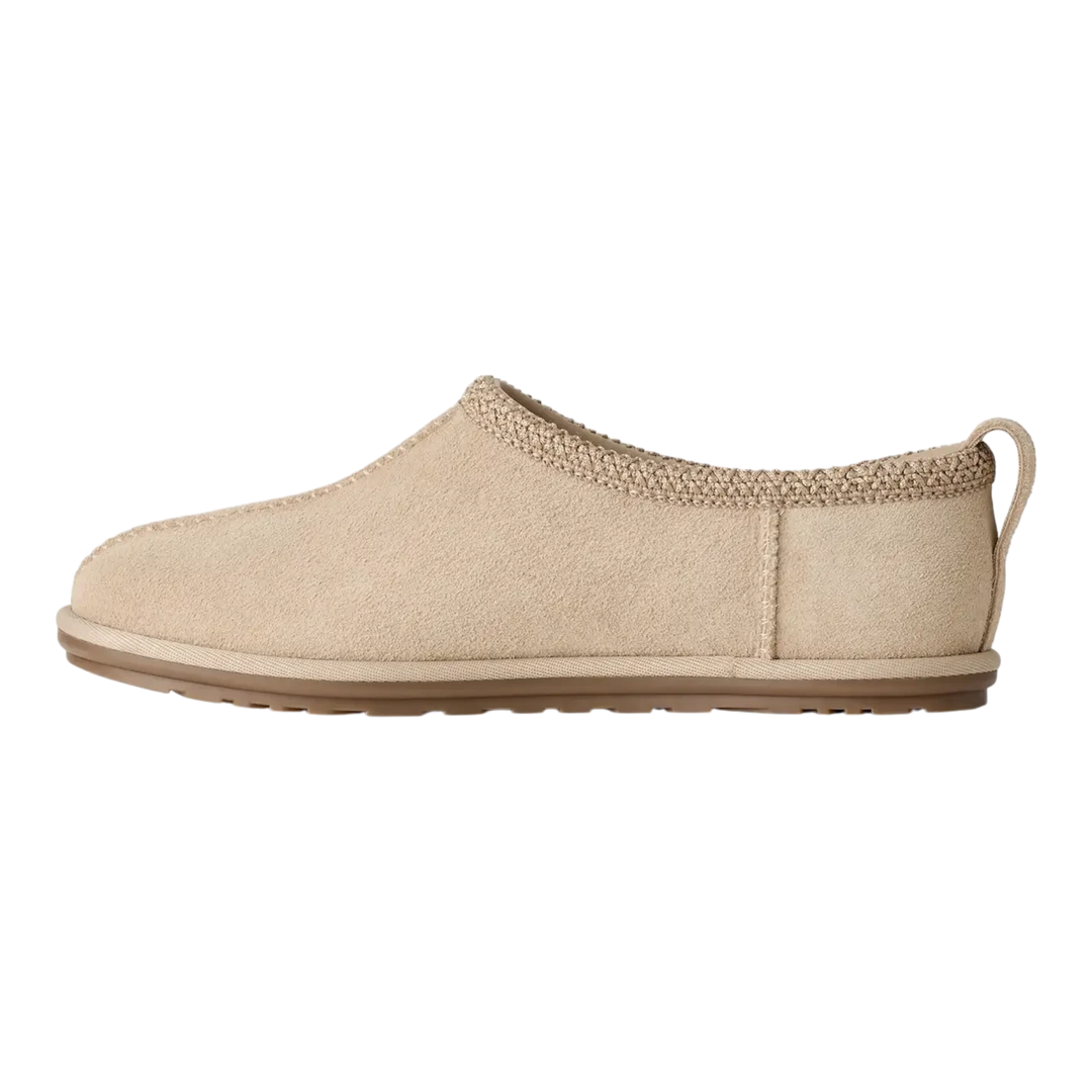 HypeSelection UGG Tasman Deconstructed slipper in sand suede with a low-profile slip-on design and braided collar