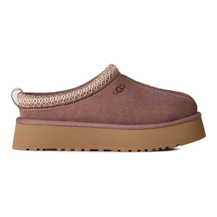 HypeSelection UGG Tazz II slipper in Portobello suede with signature UGGbraid collar and platform EVA sole