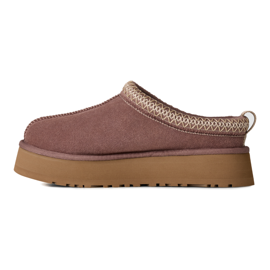 HypeSelection UGG Tazz II slipper in Portobello suede with signature UGGbraid collar and thick EVA platform sole