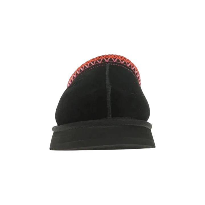 HypeSelection Kids UGG Tazz Slipper in black suede with multicolor braided collar and slip-on design.