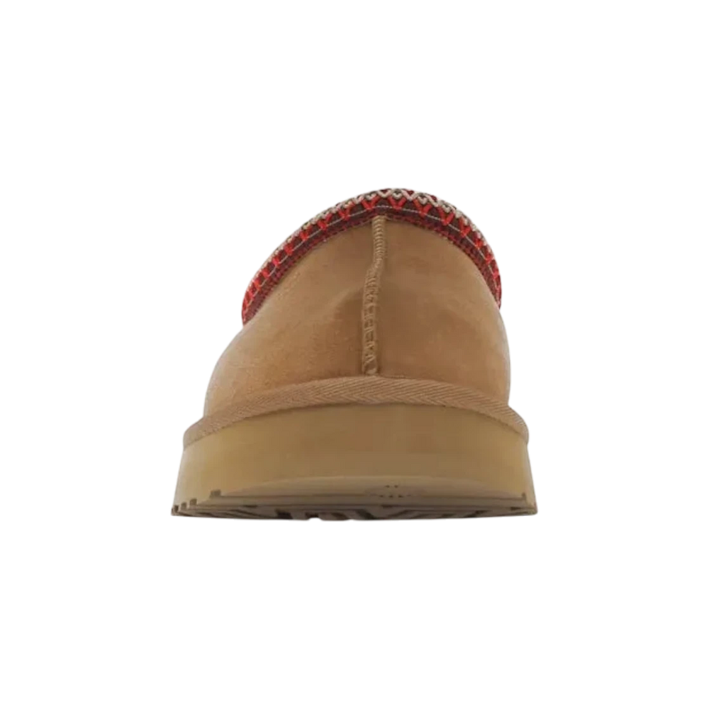 HypeSelection Kids UGG Tazz slipper in chestnut suede with UGGbraid detail and platform sole.