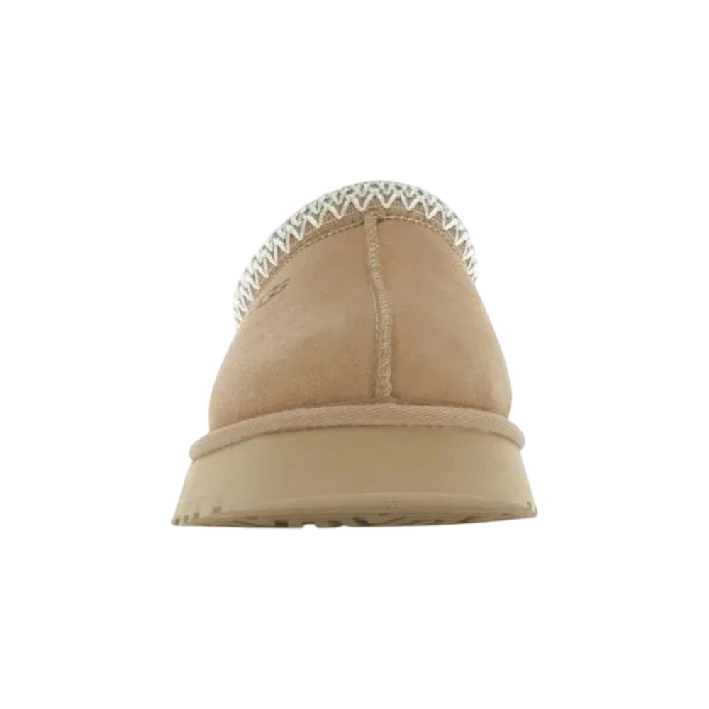 HypeSelection Kids UGG Tazz Slipper in Sand, crafted from suede with signature braid detail and platform sole.