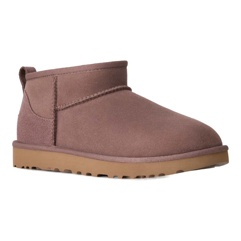 HypeSelection UGG Classic Ultra Mini boot in Portobello suede with a plush sheepskin interior and EVA outsole.