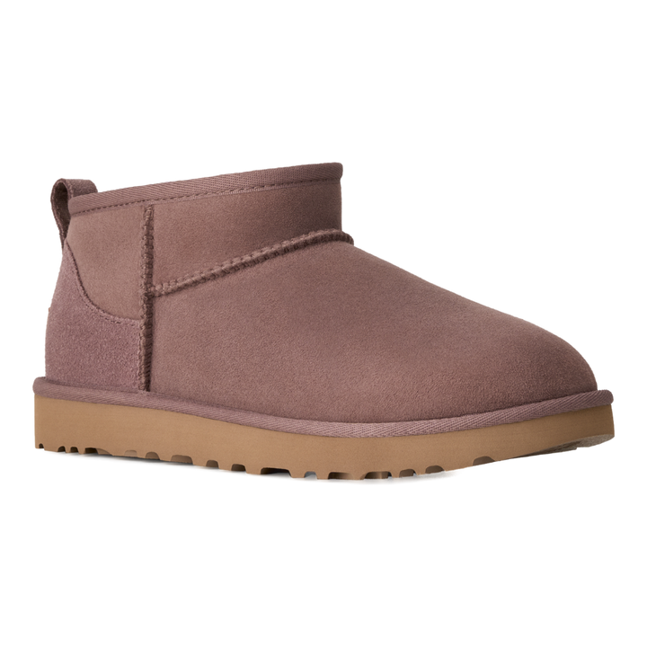 HypeSelection UGG Classic Ultra Mini boot in Portobello suede with a plush sheepskin interior and EVA outsole.
