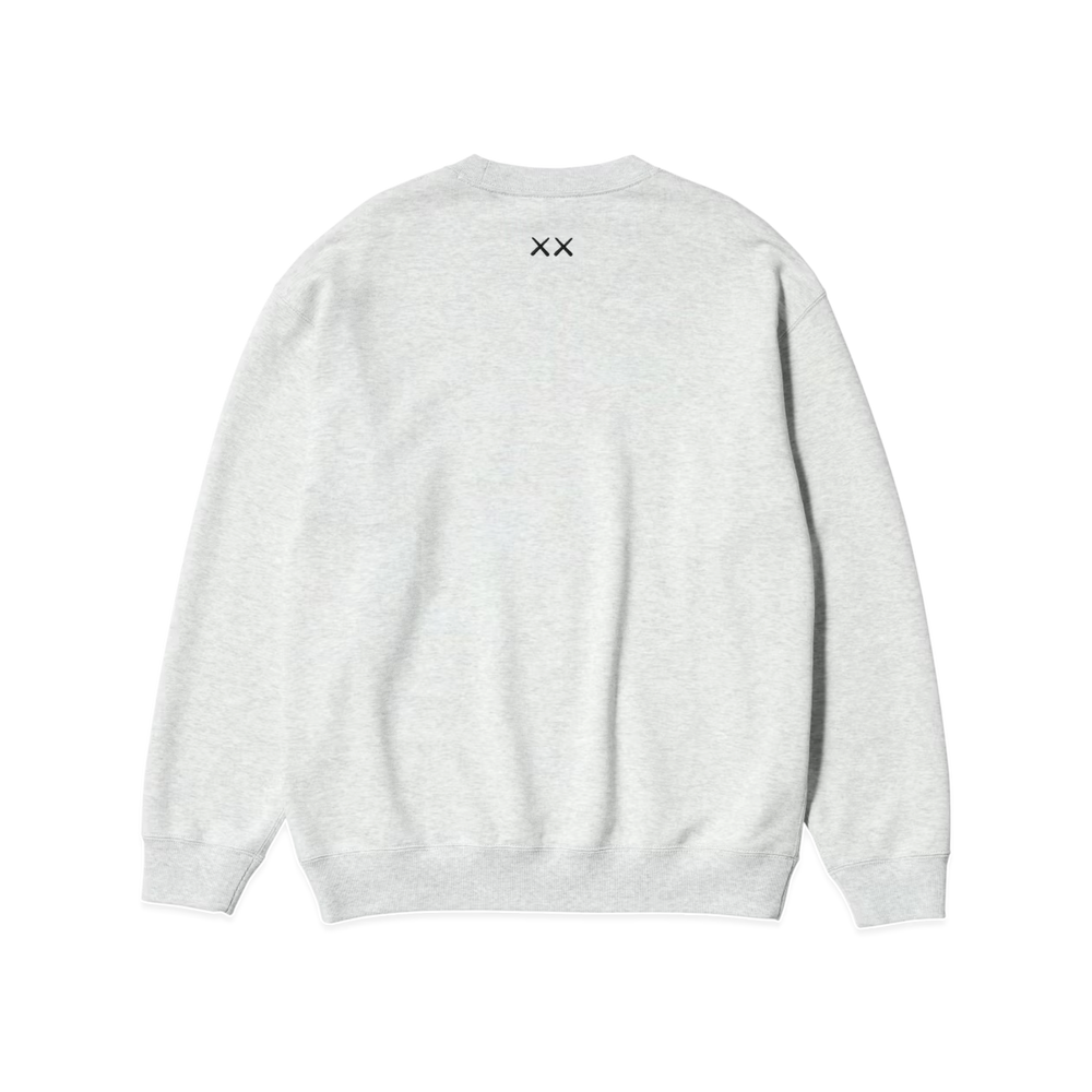 HypeSelection Uniqlo KAWS Universe light gray crew-neck sweatshirt with embroidered XX detail on the back