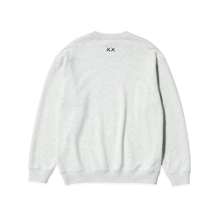 HypeSelection Uniqlo KAWS Universe light gray crew-neck sweatshirt with embroidered XX detail on the back