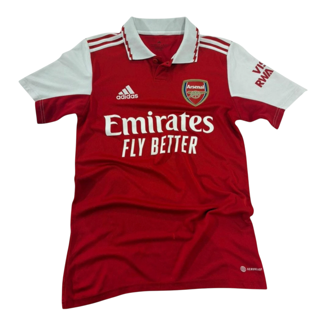 HypeSelection Vintage Adidas Arsenal Jersey 2022-23 red and white short sleeve polo shirt with Emirates Fly Better sponsor.