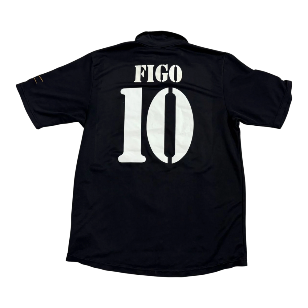 HypeSelection Vintage Adidas Real Madrid black jersey with white 'FIGO 10' print on back.
