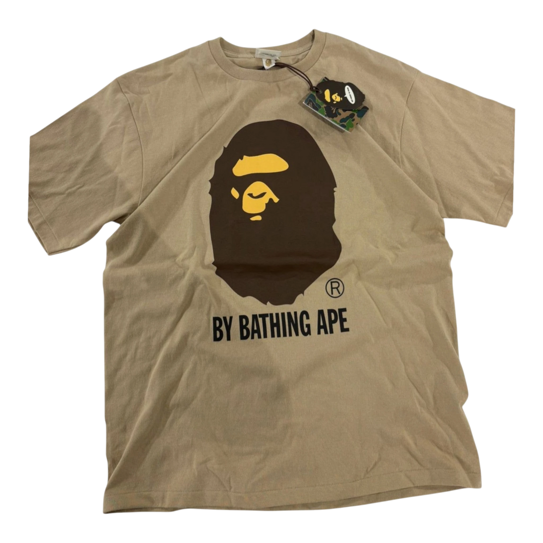 HypeSelection vintage beige cotton t-shirt with brown and yellow Ape Head logo and text graphic.