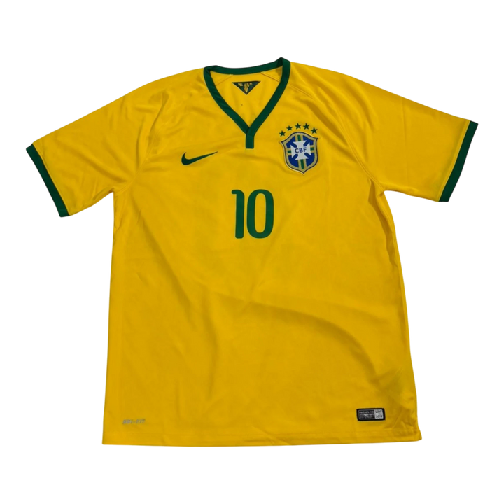 HypeSelection vintage Nike Brazil Neymar JR number 10 yellow soccer jersey with green trim and CBF crest