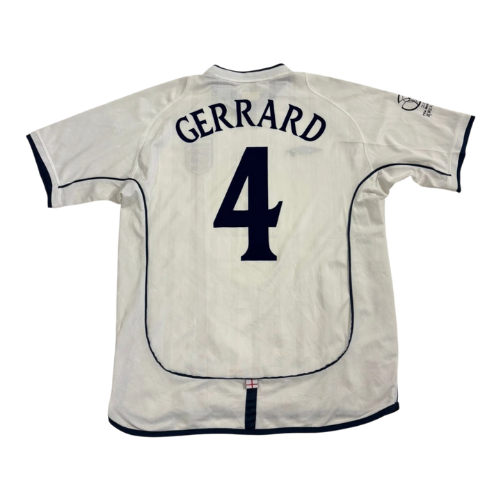 HypeSelection vintage white Umbro England football jersey with Gerrard 4 on the back