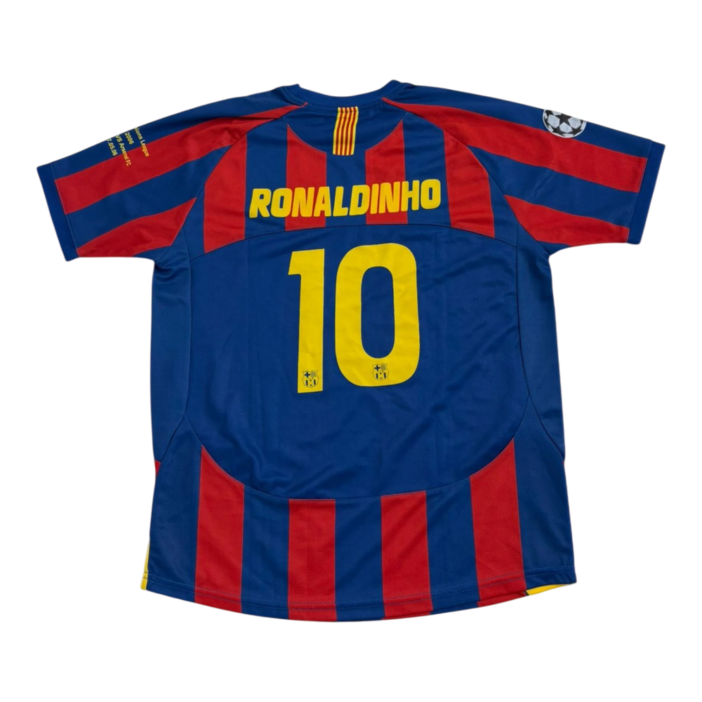 Vintage HypeSelection Barcelona Ronaldinho #10 blue and red striped soccer jersey